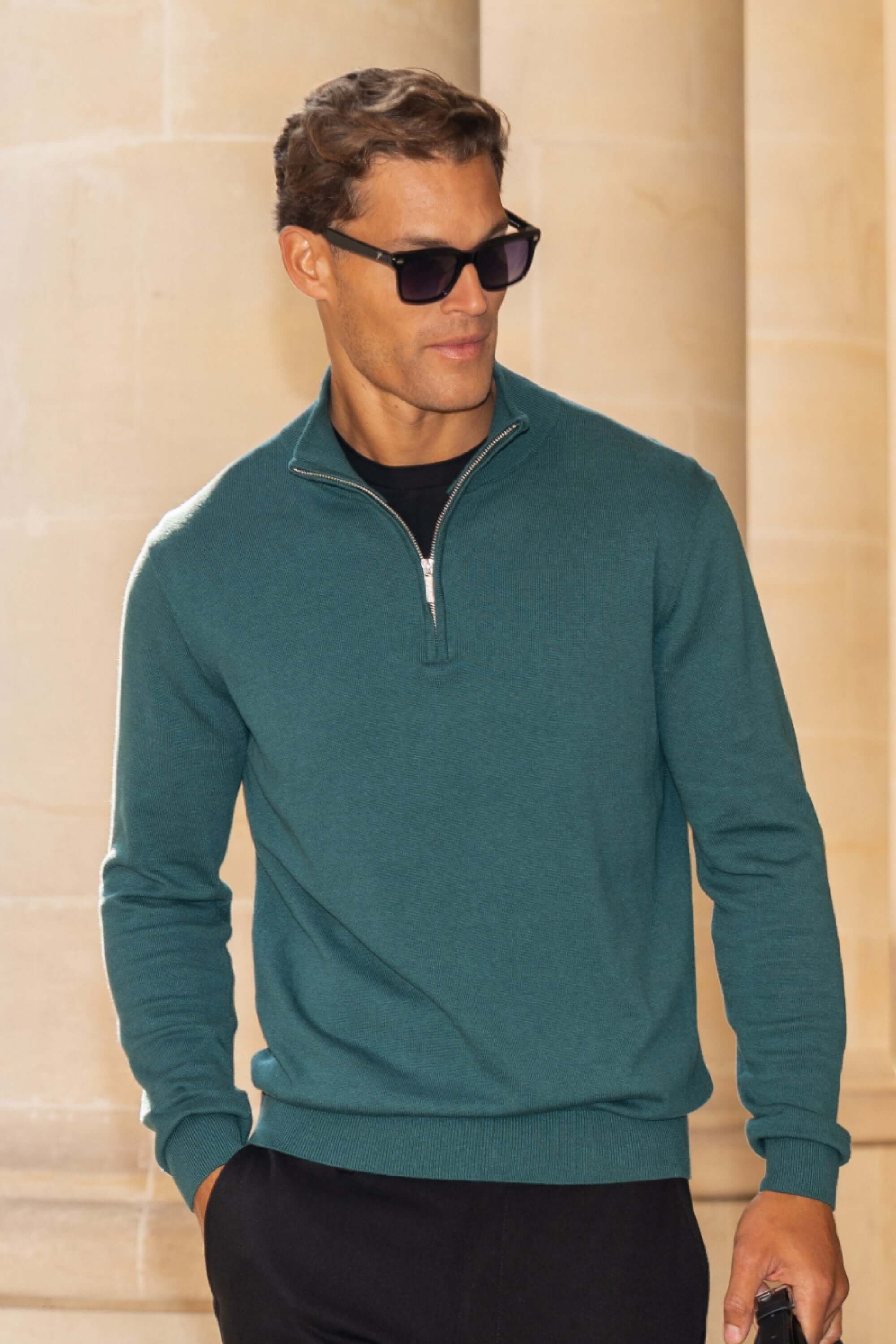 THE SANTONI QUARTER ZIP SWEATER