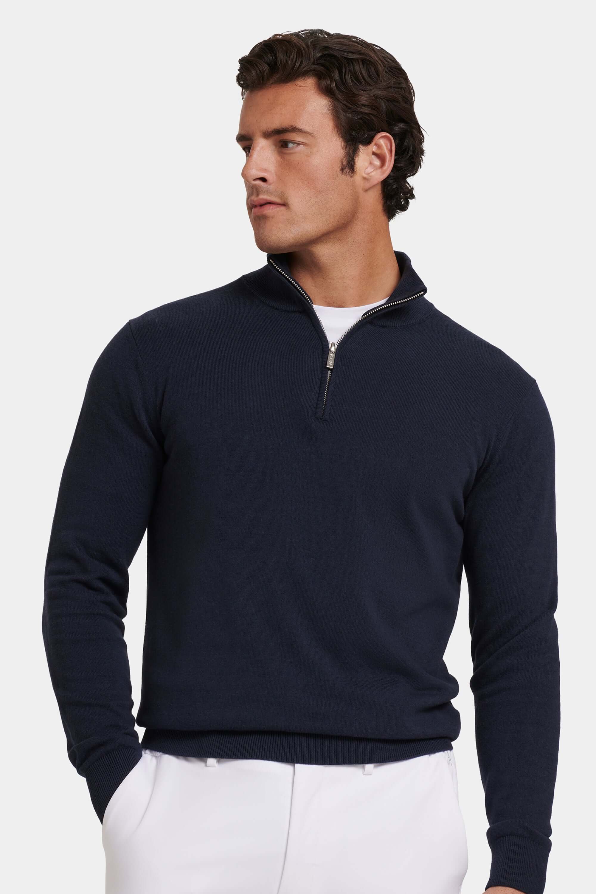 THE SANTONI QUARTER ZIP SWEATER