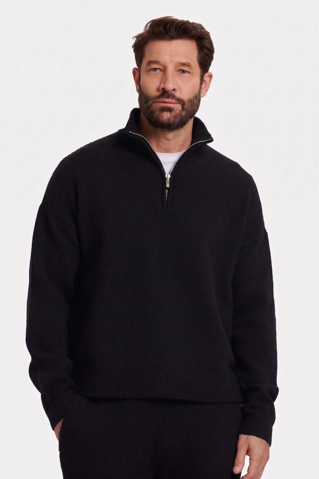 THE SAVONA QUARTER ZIP SWEATER