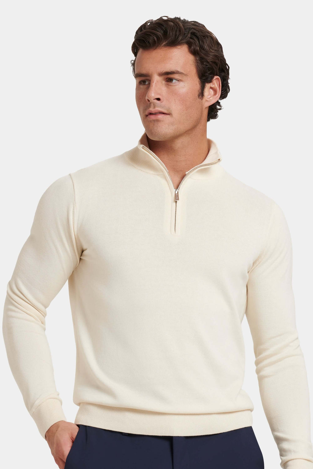 THE SANTONI QUARTER ZIP SWEATER