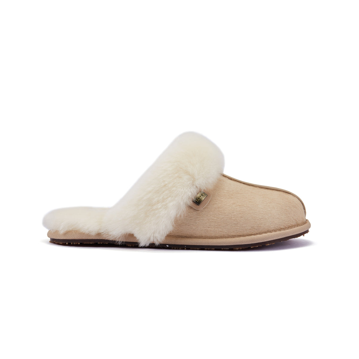 CLOSED MULE SLIPPERS ALMOND