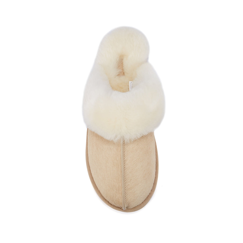 CLOSED MULE SLIPPERS ALMOND