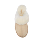 CLOSED MULE SLIPPERS ALMOND