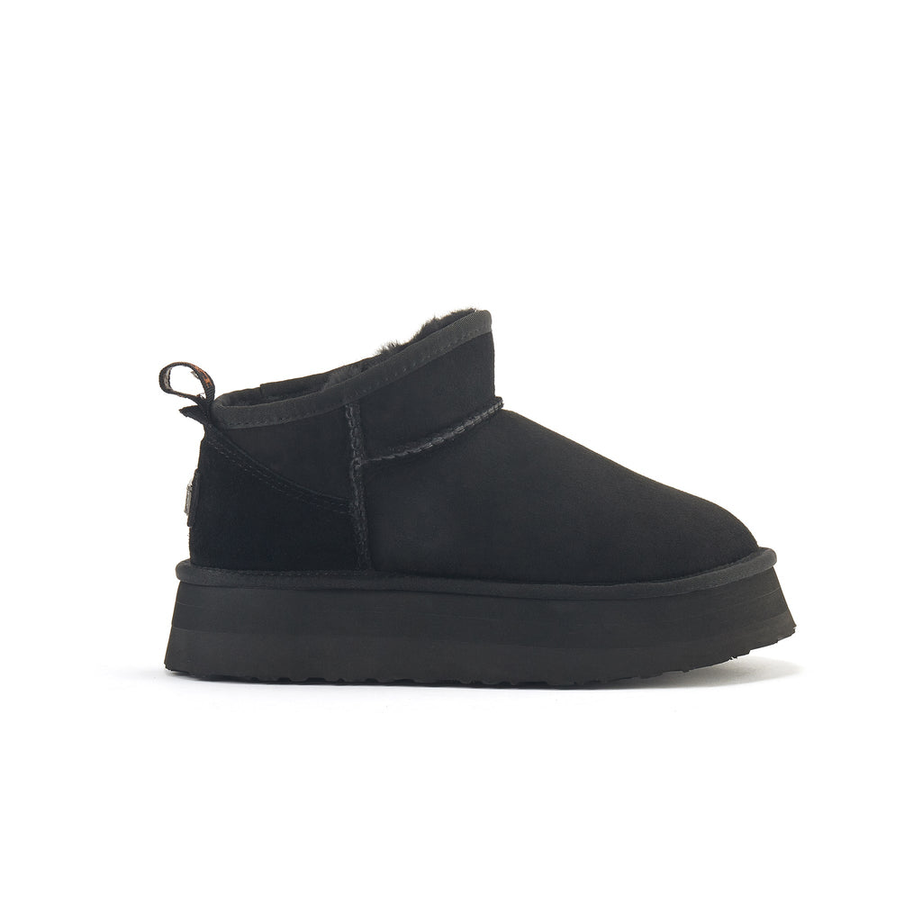 COSY ULTRA SHORT PLATFOAM BOOTS BLACK