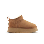 COSY ULTRA SHORT PLATFOAM BOOTS CHESTNUT