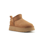 COSY ULTRA SHORT PLATFOAM BOOTS CHESTNUT