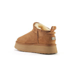 COSY ULTRA SHORT PLATFOAM BOOTS CHESTNUT