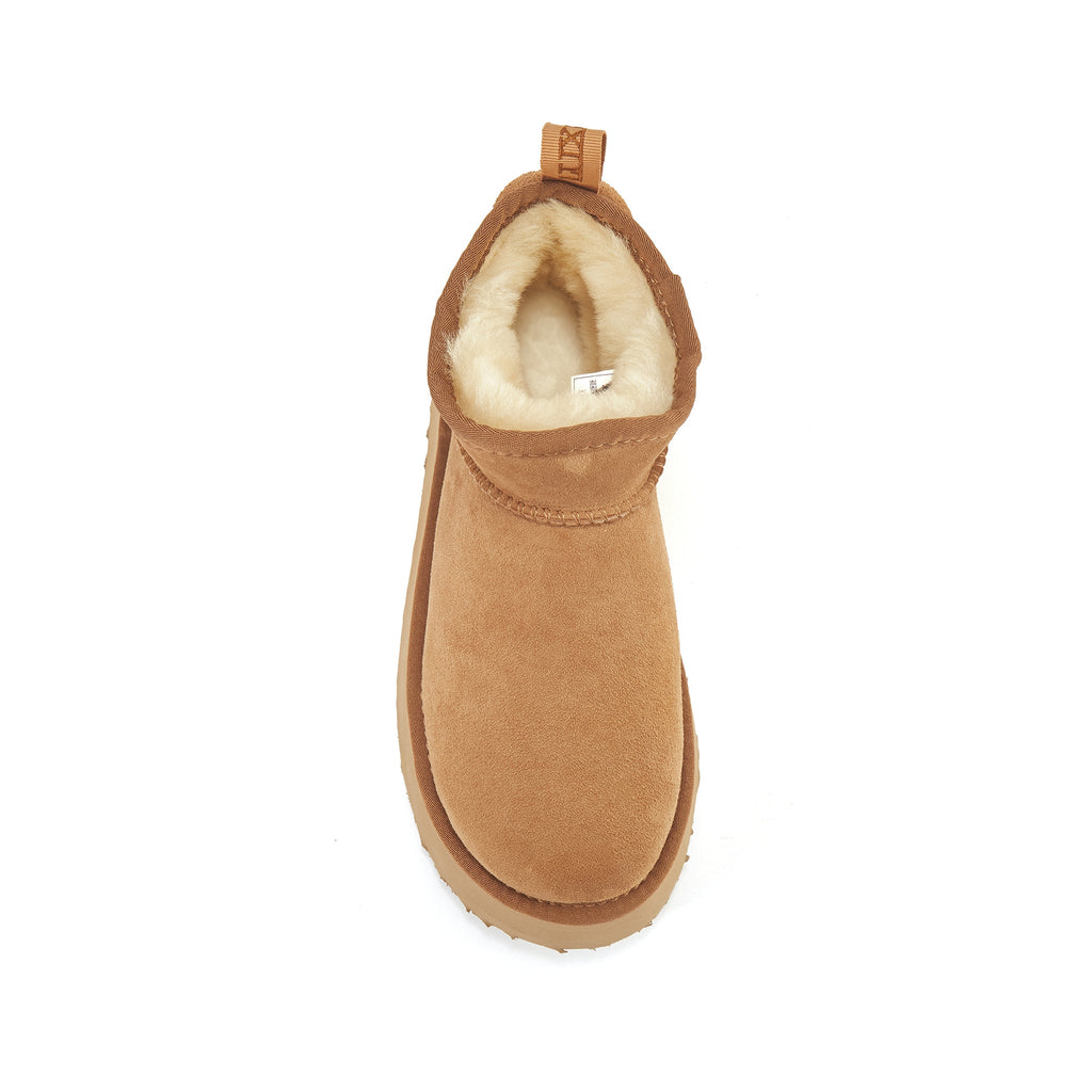 COSY ULTRA SHORT PLATFOAM BOOTS CHESTNUT
