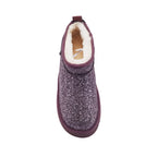 COSY ULTRA SHORT PLATFOAM BOOTS GLITTER PLUM