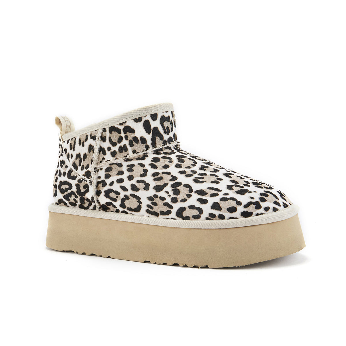COSY ULTRA SHORT PLATFOAM BOOTS SNOW LEOPARD