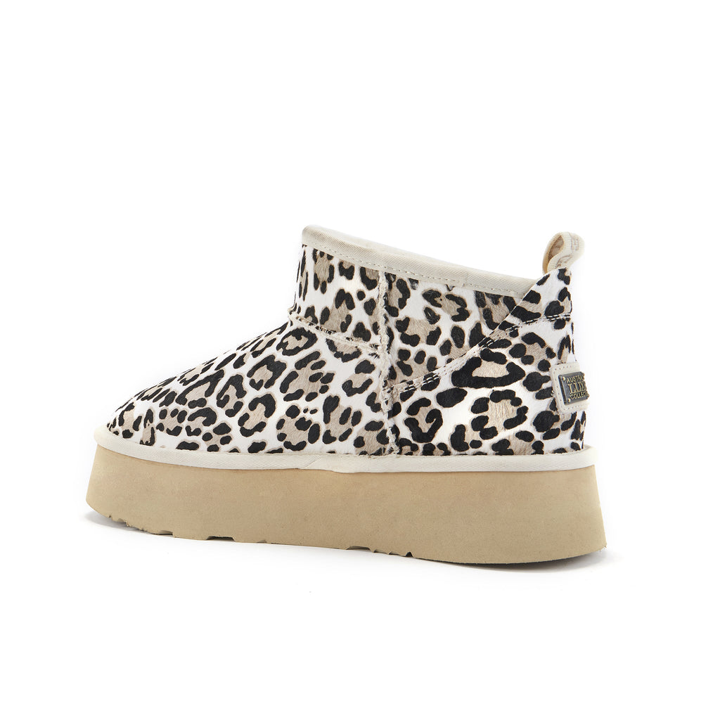 COSY ULTRA SHORT PLATFOAM BOOTS SNOW LEOPARD