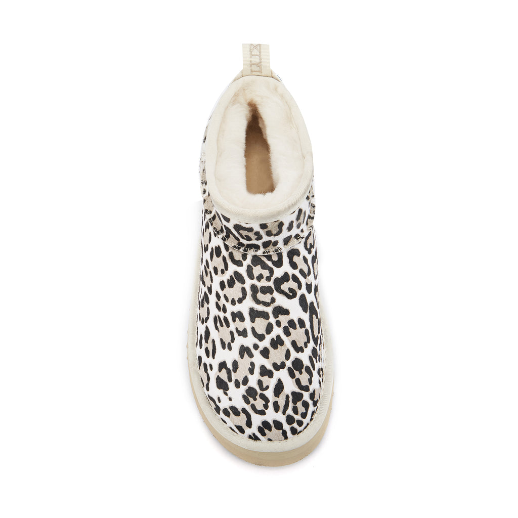 COSY ULTRA SHORT PLATFOAM BOOTS SNOW LEOPARD