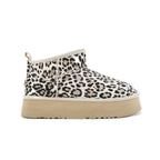 COSY ULTRA SHORT PLATFOAM BOOTS SNOW LEOPARD