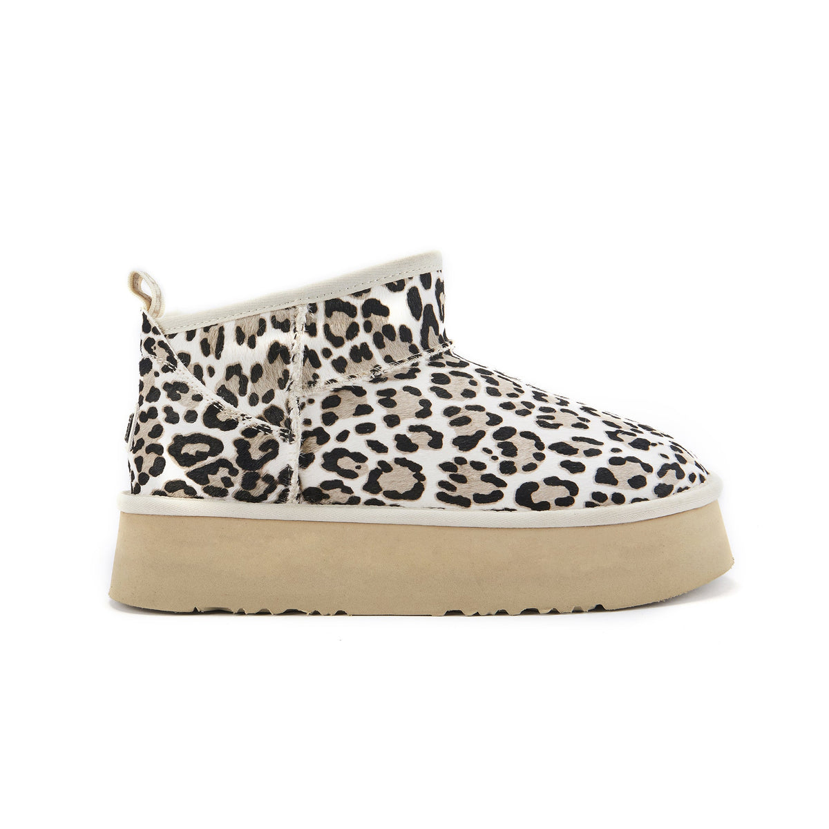 COSY ULTRA SHORT PLATFOAM BOOTS SNOW LEOPARD