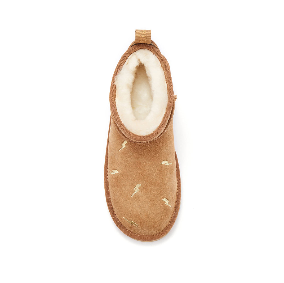 ELECTRIC & ROSE COSY ULTRA SHORT BOOTS CHESTNUT/GOLD BOLT