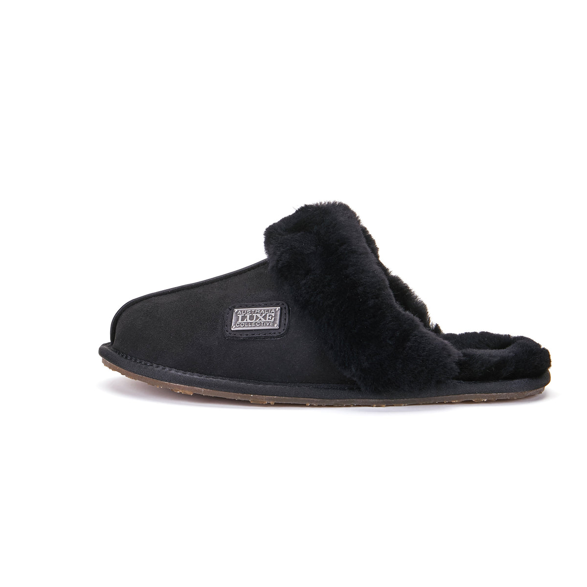 CLOSED MULE SLIPPERS BLACK