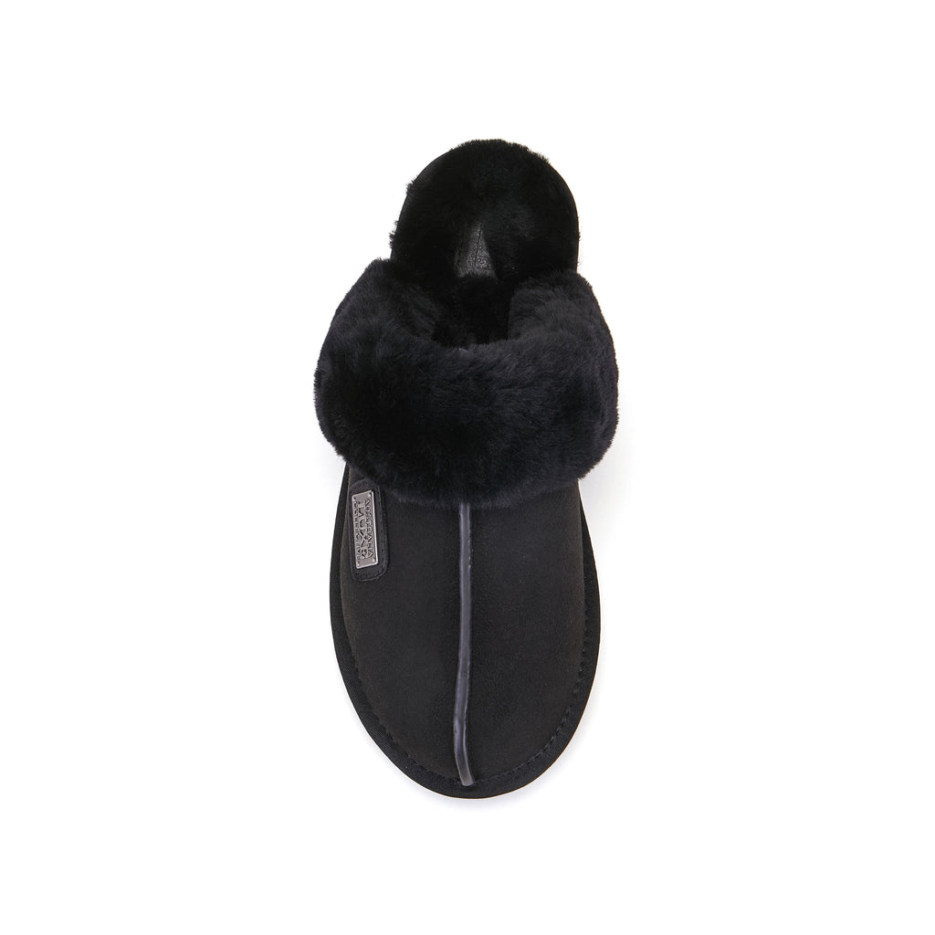 CLOSED MULE SLIPPERS BLACK