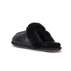 CLOSED MULE SLIPPERS GLITTER BLACK