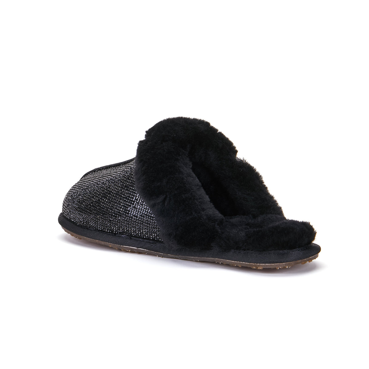 CLOSED MULE SLIPPERS GLITTER BLACK