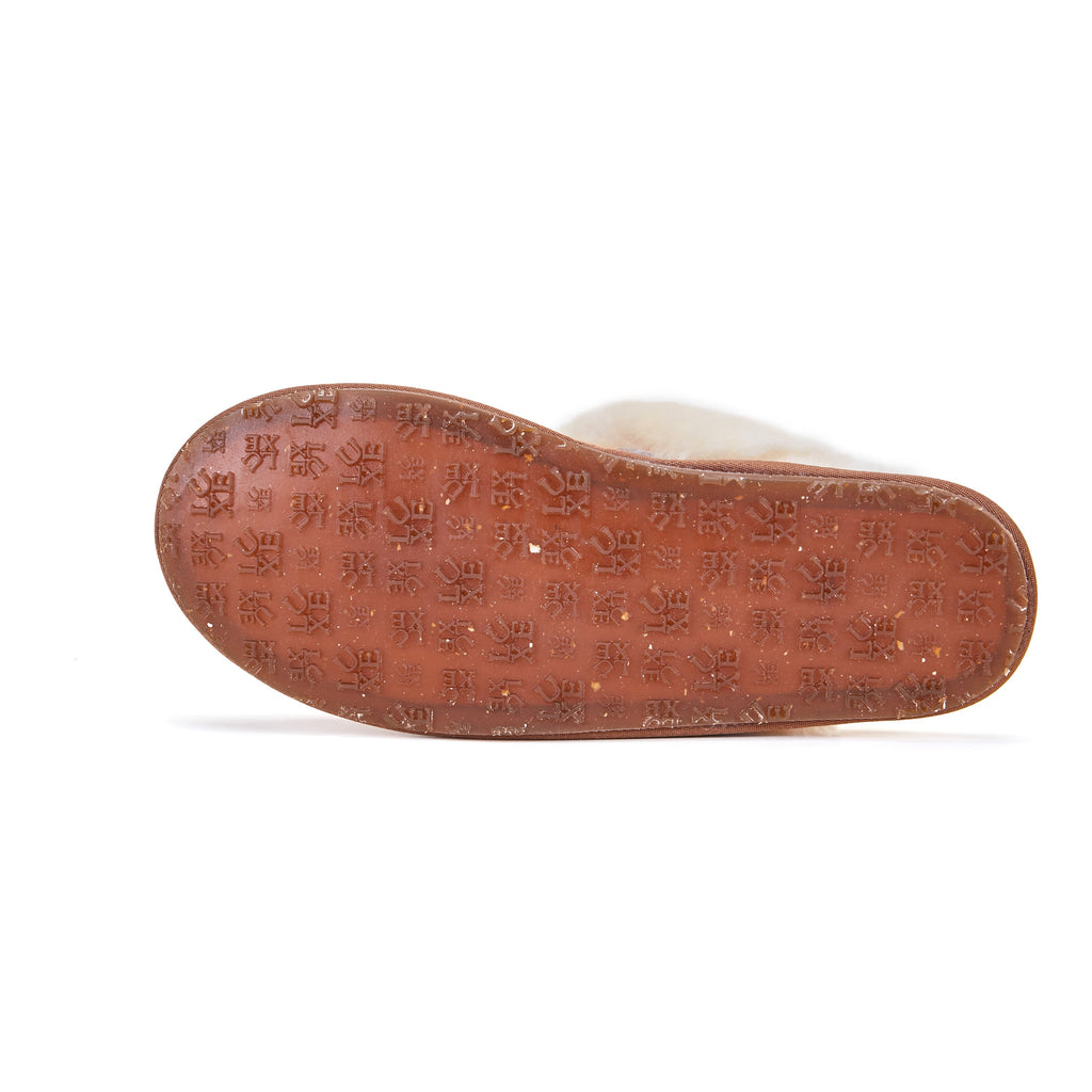 CLOSED MULE SLIPPERS CHESTNUT