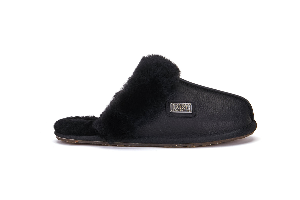 CLOSED MULE SLIPPERS CROW