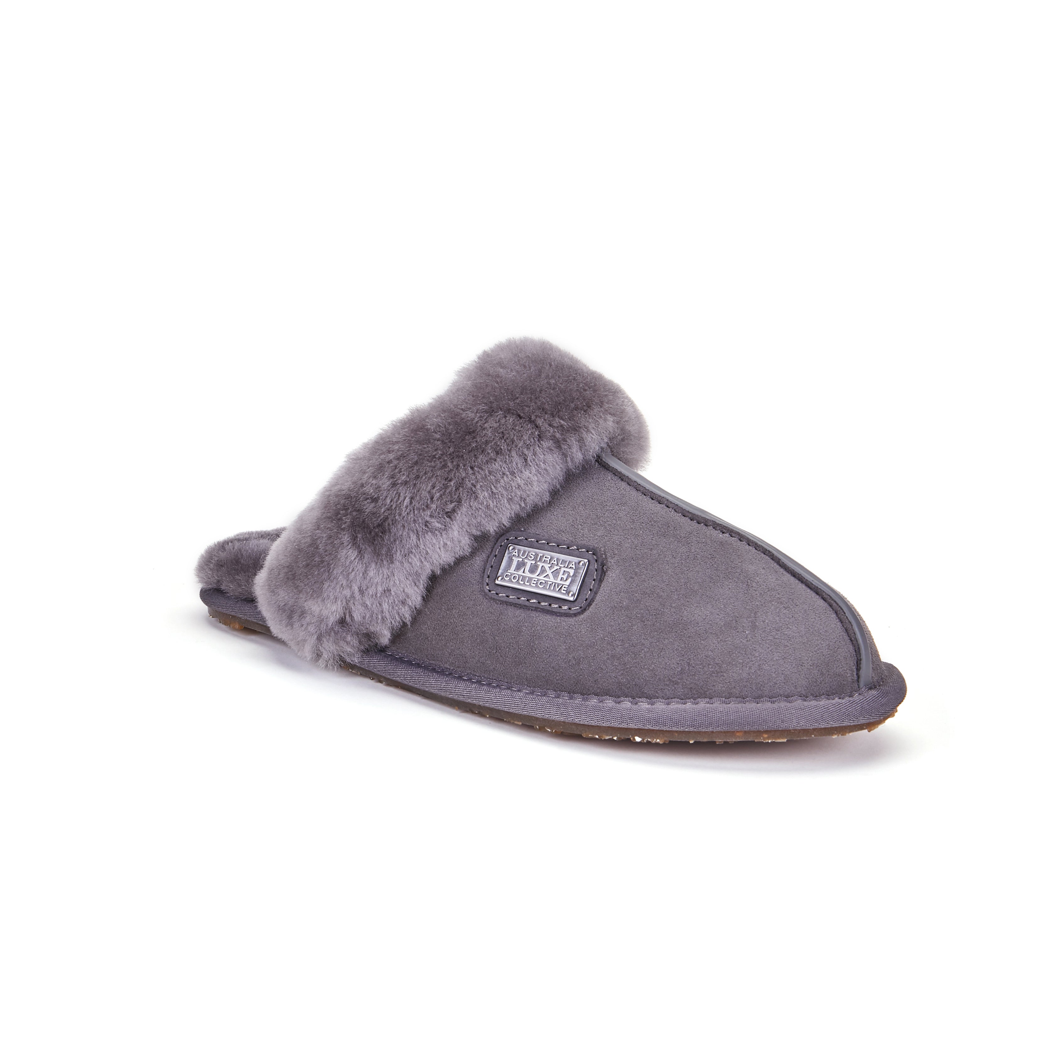 CLOSED MULE SLIPPERS GRAY