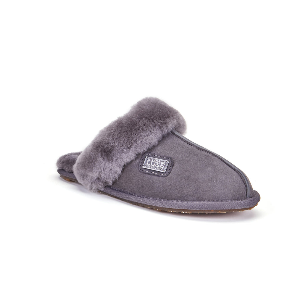 CLOSED MULE SLIPPERS GRAY