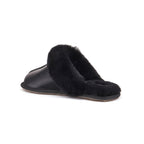 CLOSED MULE SLIPPERS SATIN BLACK