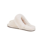 CLOSED MULE SLIPPERS SATIN PALE