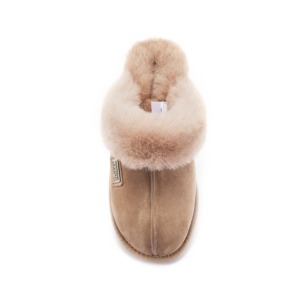 CLOSED MULE SLIPPERS TAUPE