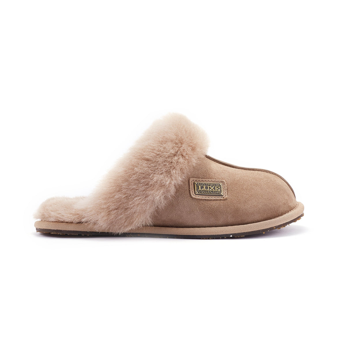 CLOSED MULE SLIPPERS TAUPE